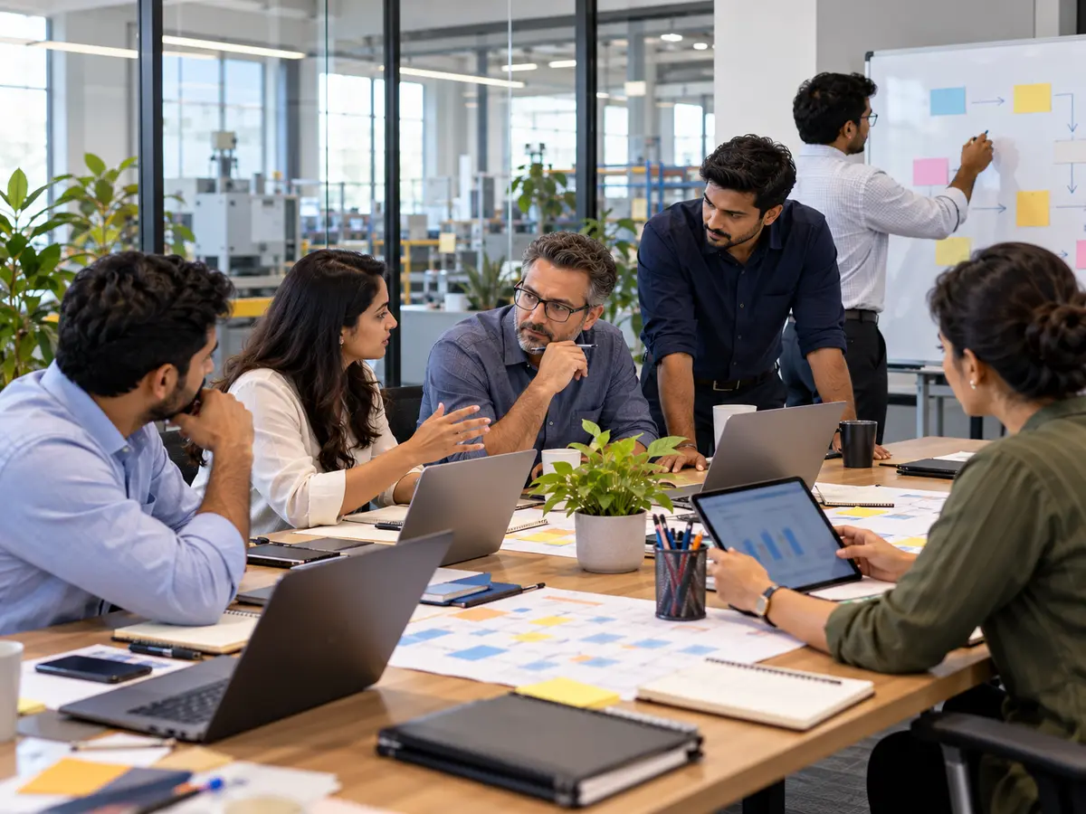 EasyCloud ERP consultants mapping business processes with a client team